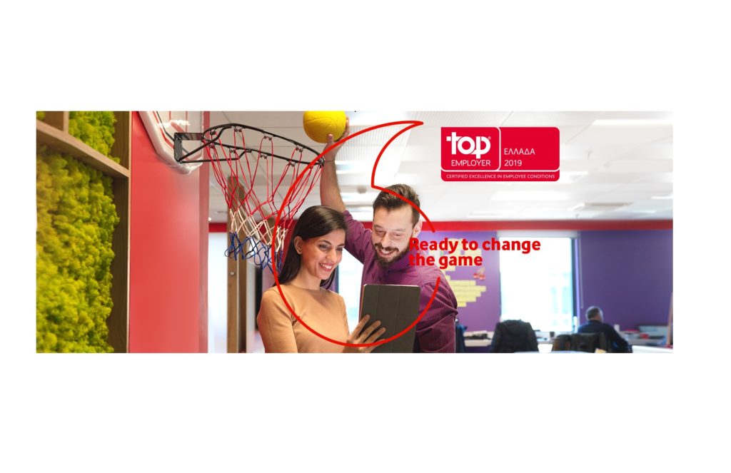 Η Vodafone Ελλάδας διακρίθηκε ως Top Employer 2019