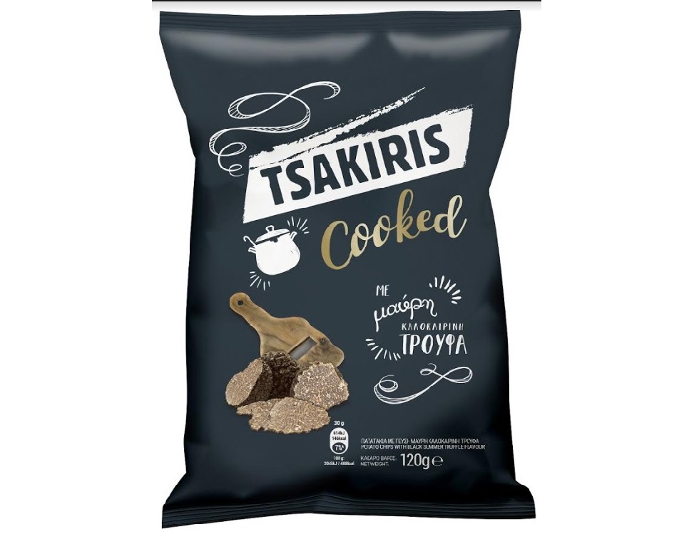 TSAKIRIS Cooked Chips με Μαύρη Καλοκαιρινή Τρούφα και TSAKIRIS Chips ΚαταγωΓής