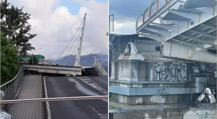 Συγκλονιστικό βίντεο: Κατέρρευσε κινητή γέφυρα στην Ιταλία