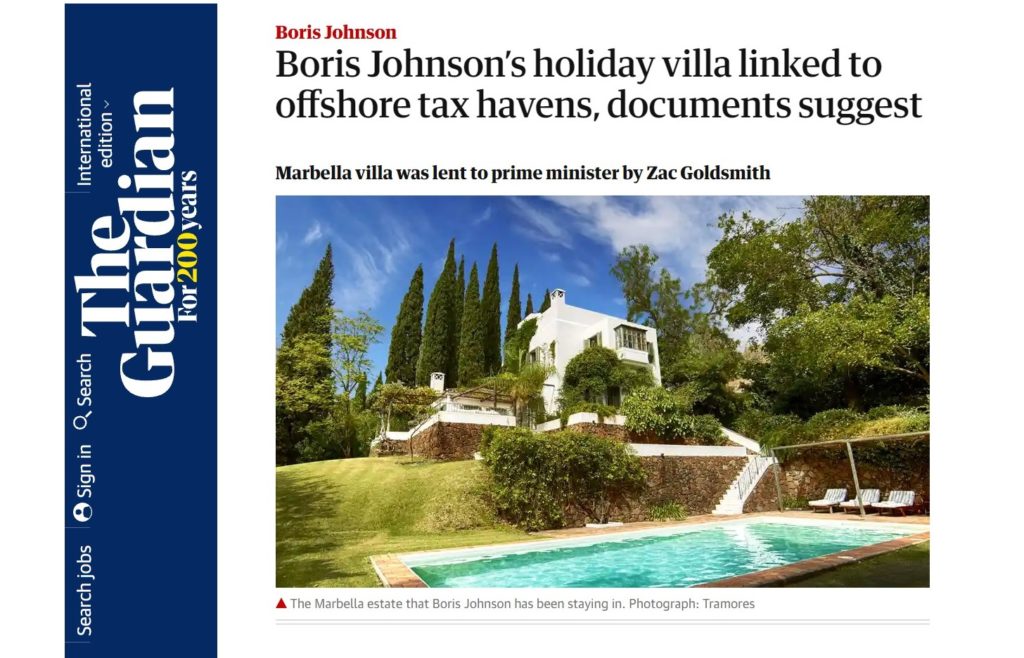 Νέες περιπέτειες για τον Μπόρις Τζόνσον: Διακοπές σε βίλα που ανήκει σε offshore εταιρείες