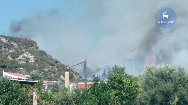 Φωτιά σε δασική έκταση στη Ρόδο – Κοντά σε κατοικημένη περιοχή στην Κρεμαστή (Photos)