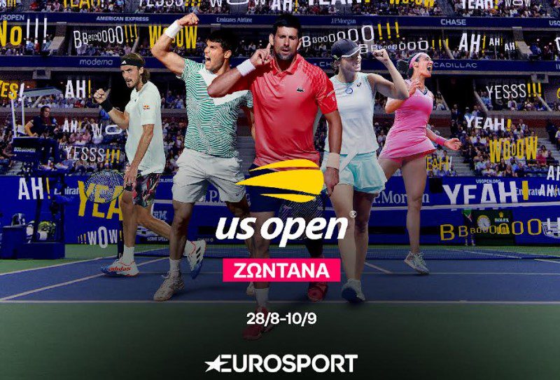 143o US Open: Το 4o και τελευταίο Grand Slam της σεζόν στο τένις με Τσιτσιπά και Σάκκαρη στο Eurosport, διαθέσιμο στη Nova