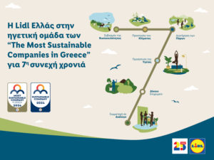 Η Lidl Ελλάς στην ηγετική ομάδα των “Τhe Most Sustainable Companies in Greece” για 7η συνεχή χρονιά