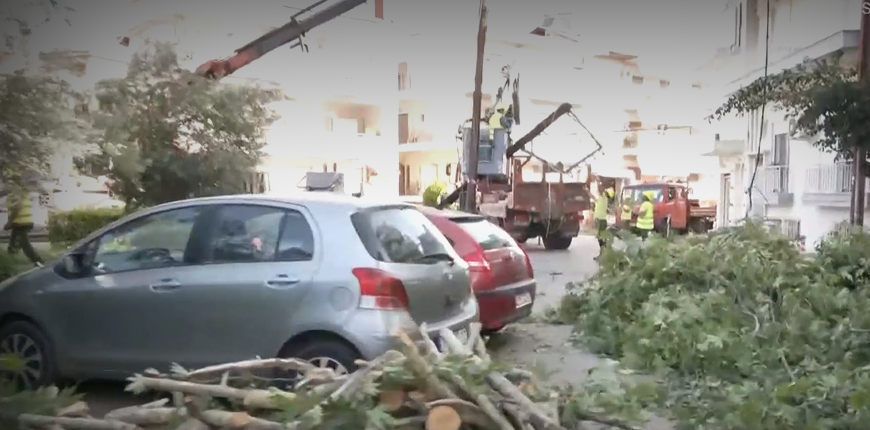 Σφοδρό μπουρίνι στη Βέροια: Δέντρα έπεσαν σε κολώνες της ΔΕΗ – Στο σκοτάδι η μισή πόλη (Video)