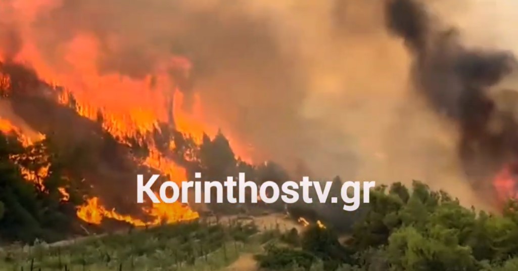 Πύρινος εφιάλτης στη Στιμάγκα Κορινθίας: «Δεν υπάρχει σταγόνα νερό», καταγγέλλει ο δήμαρχος (Videos)