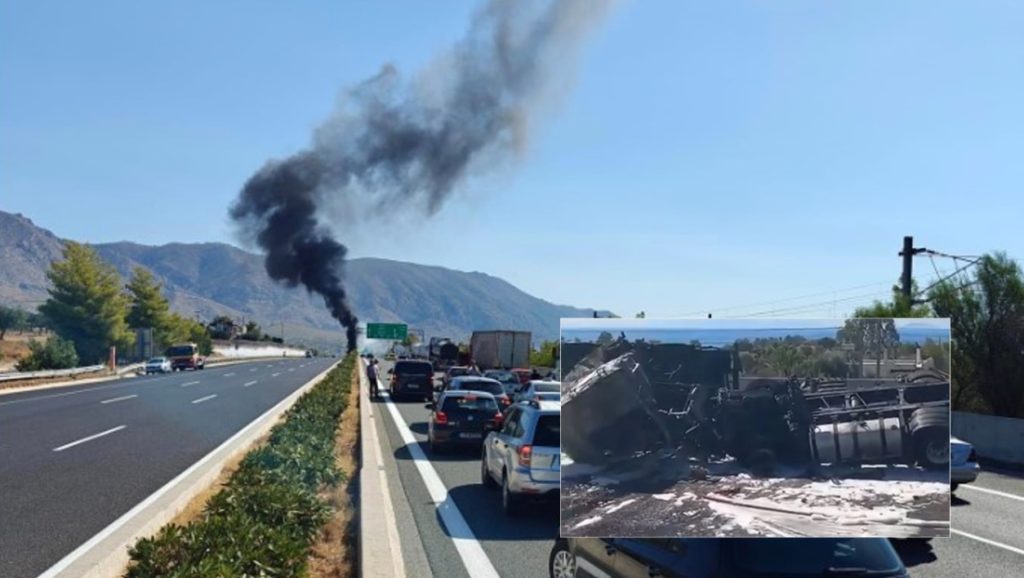 Ανατροπή βυτιοφόρου στην Αθηνών-Κορίνθου: Έσβησε η φωτιά, άνοιξε η Εθνική Οδός στο ρεύμα προς Κόρινθο (Photos-Video)