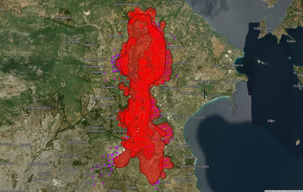 Φωτιά στην Αττική: 106.310 καμμένα στρέμματα – Το Copernicus αποκαλύπτει το μέγεθος της καταστροφής – Δορυφορική εικόνα