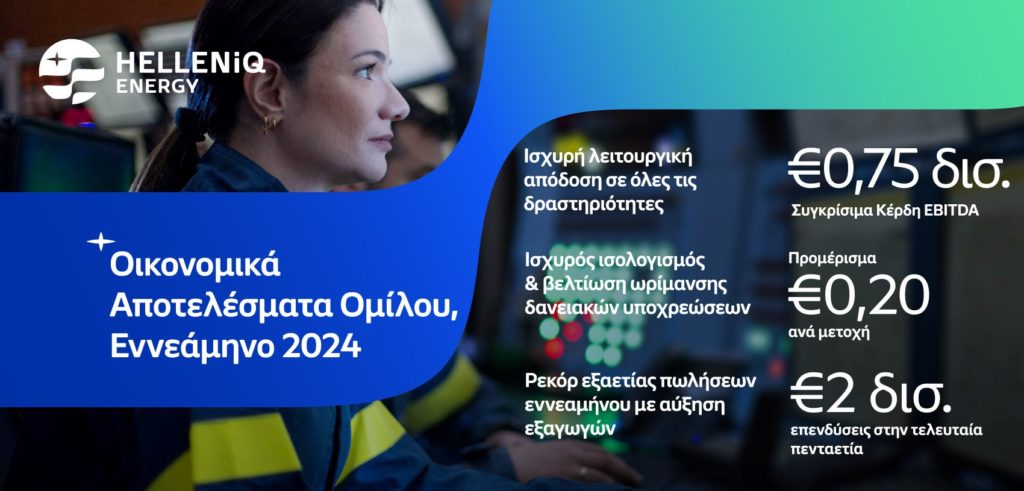 HELLENiQ ENERGY: Αποτελέσματα Γ’ Τριμήνου – Εννεαμήνου 2024