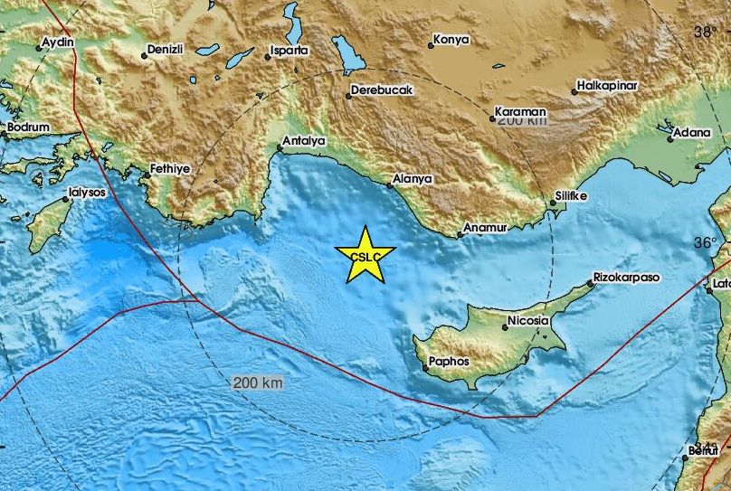 Σεισμός τώρα 5 Ρίχτερ ανάμεσα σε Κύπρο και Τουρκία