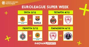 EuroLeague: «Διαβολοβδομάδα» No4 στο παρκέ του Novasports