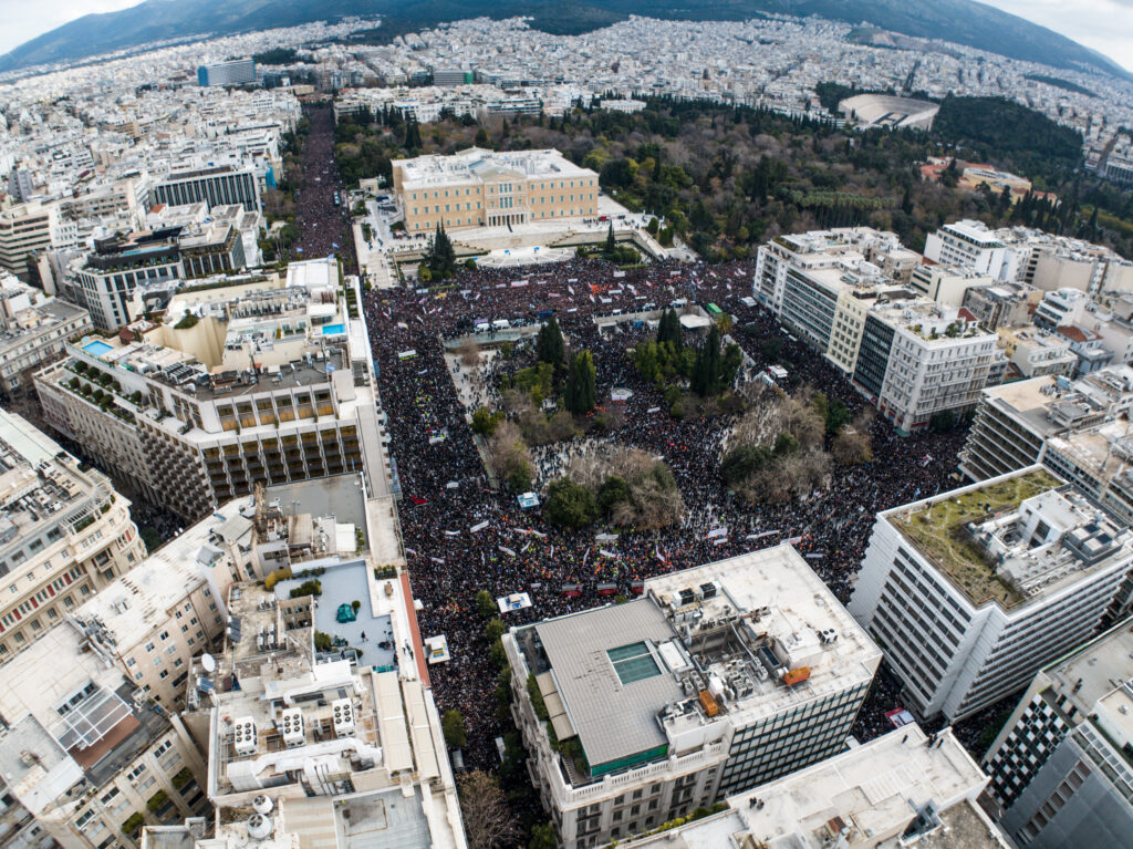 Έγκλημα Τέμπη: Το μεγαλειώδες συλλαλητήριο της Αθήνας σε φωτογραφίες από drone (Photos)